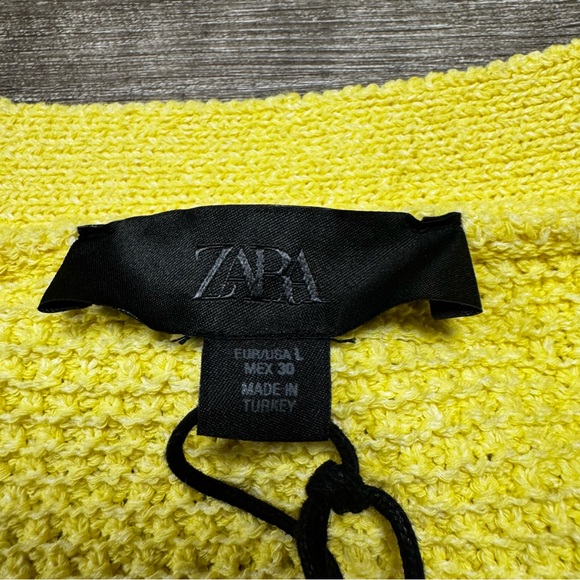 Zara Yellow Starfish Button Cardigan Size Large NWT - Picture 4 of 8